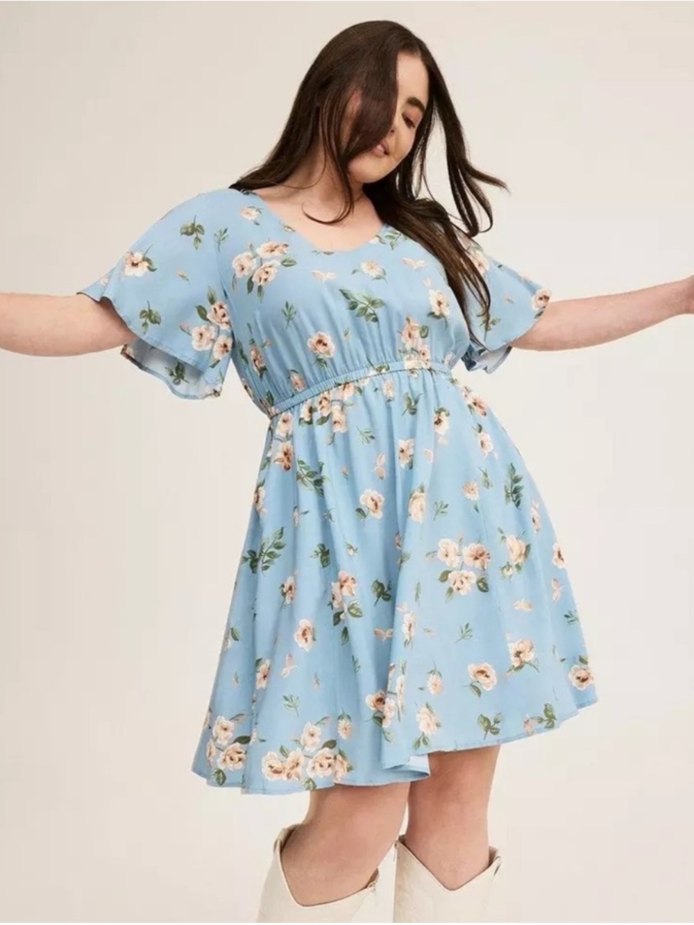 Torrid Challis V Neck Mini Dress 6X